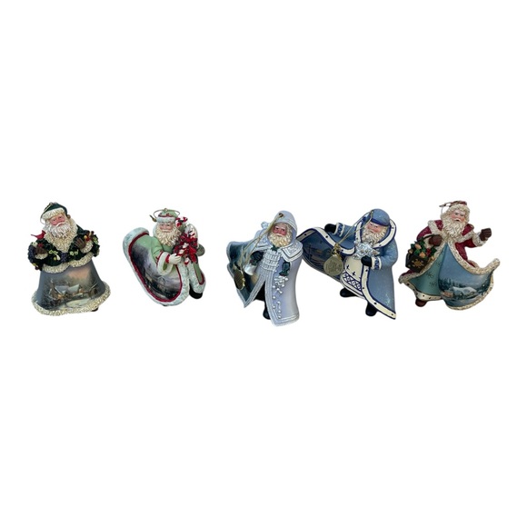 5 Ashton Drake Thomas Kinkade Old World Santa Christmas Ornaments 2003-2004 Vtg - Picture 1 of 17